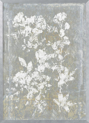 Faded Floral Silhouette | Poster - Silver Frame Interior