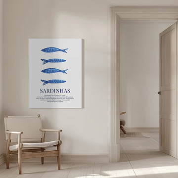 Portuguese Blue Sardines | Canvas - Room Interior 1