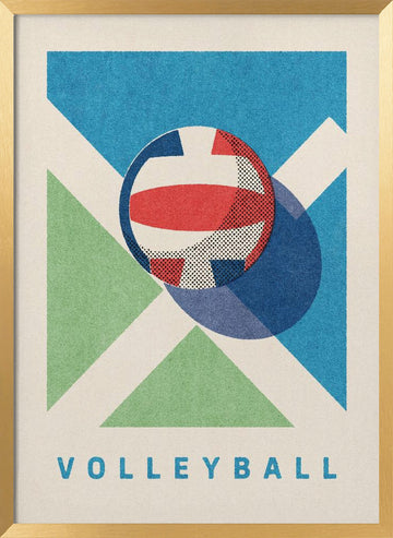 Retro Volleyball Game | Poster - Gold Frame Interior