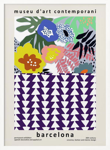 Abstract Floral Pattern Barcelona | Poster - White Frame Interior