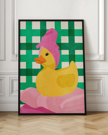 Pink Towel Rubber Duck | Poster - Room Interior 1