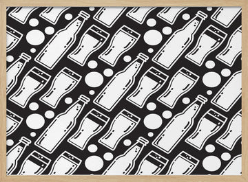 Beer Bottle Glass Pattern | Poster - Wood Frame Interior