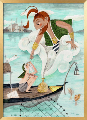 The Fisherman and the Jinni | Poster - Gold Frame Interior