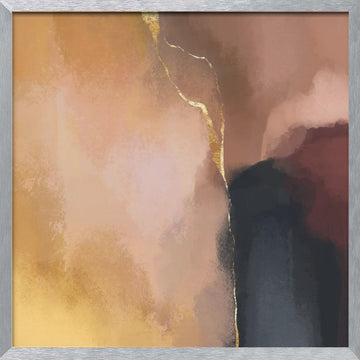 Elegant Abstract Gold | Poster - Silver Frame Interior