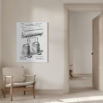 Vintage Beer Apparatus Patent | Canvas - Room Interior 1