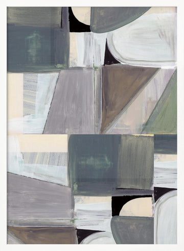 Muted Abstract Shapes | Poster - White Frame Interior