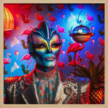 Vibrant Tropical Drag | Poster - Wood Frame Interior