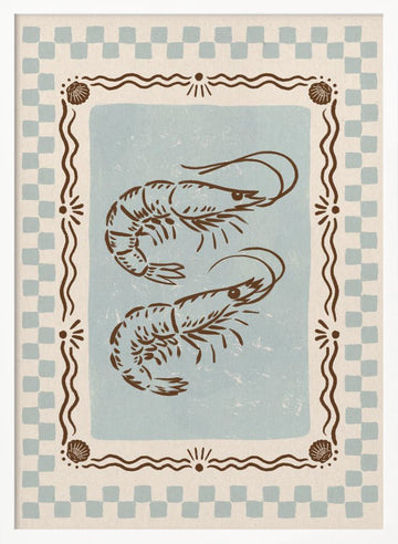 Rustic Shrimp Duo | Poster - White Frame Interior