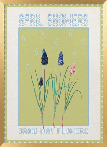 April Showers May Blooms | Poster - Gold Frame Interior