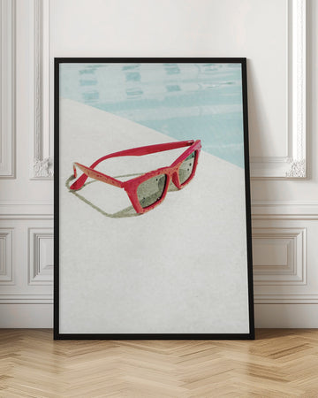 Red Poolside Sunglasses | Poster - Room Interior 1