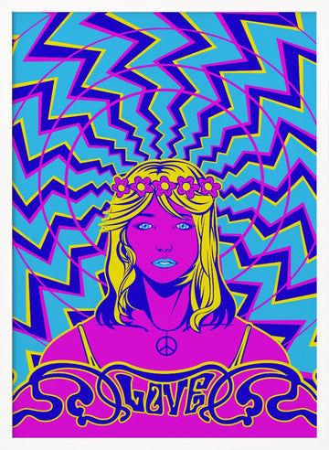 Psychedelic Love Girl | Poster - White Frame Interior