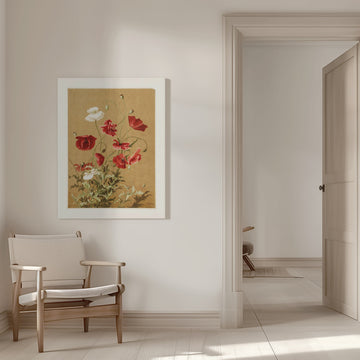 Poppies No. 3 By Ellen Thayer Fisher | Canvas - Room Interior 1