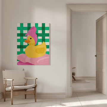 Pink Towel Rubber Duck | Canvas - Room Interior 1