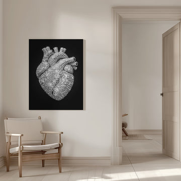 Sparkling Diamond Heart | Canvas - Room Interior 1