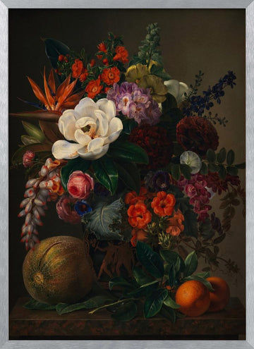 A Vase With Flowers | Poster - Silver Frame Interior
