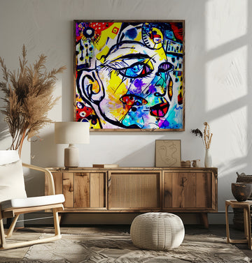 Colorful Abstract Face | Poster - Room Interior 2