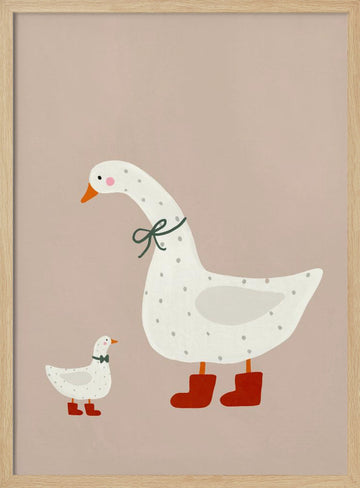 Goose and Gosling | Poster - Wood Frame Interior