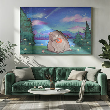 Starry Night Bear Banjo | Poster - Room Interior 1