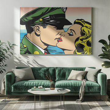 Pop Art Soldier Kiss | Poster - Room Interior 1