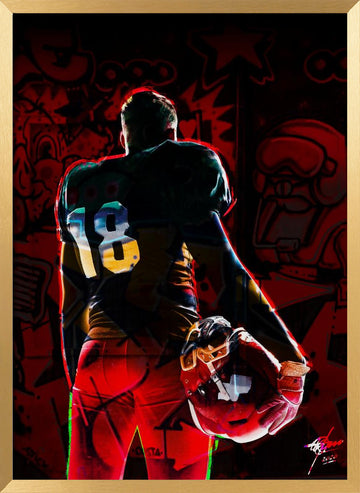 Gridiron Player 18 | Poster - Gold Frame Interior