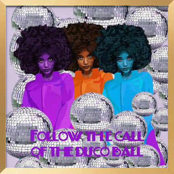 Vibrant Disco Women | Poster - Gold Frame Interior