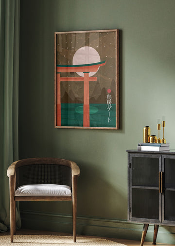 Moonlit Torii Gate | Poster - Room Interior 2