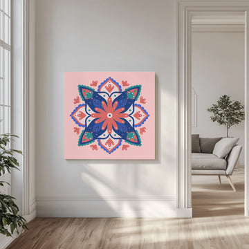 Bohemian Floral Mandala | Canvas - Room Interior 1