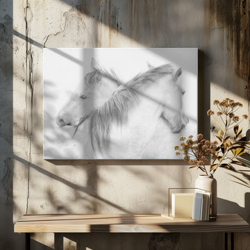 Ethereal White Horses | Canvas - Room Interior 2