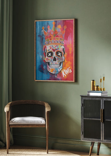 Colorful King Skull | Poster - Room Interior 2