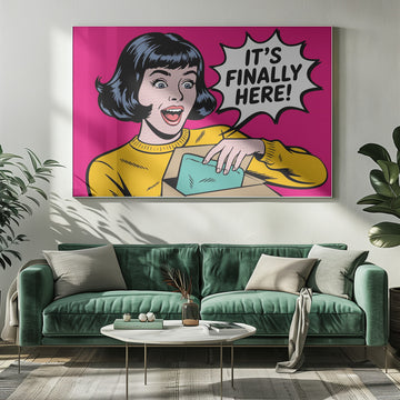 Excited Woman Unboxing | Poster - Room Interior 1