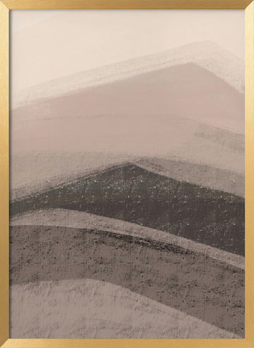 Muted Mountain Abstract | Poster - Gold Frame Interior