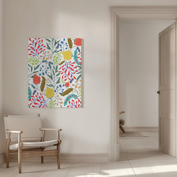 Colorful Botanical Pattern | Canvas - Room Interior 1