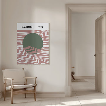 Modern Bauhaus Wave Circle | Canvas - Room Interior 1