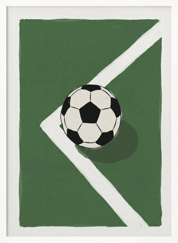 Soccer Ball Corner | Poster - White Frame Interior