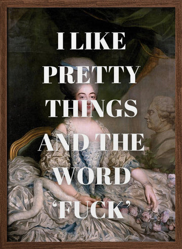 Sassy Rococo Quote | Poster - Walnut Frame Interior