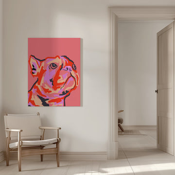 Colorful Pop Bulldog | Canvas - Room Interior 1