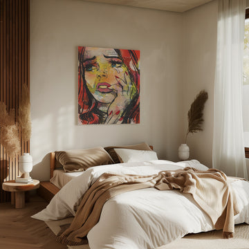 Crying Pop Art Woman | Canvas - Room Interior 2