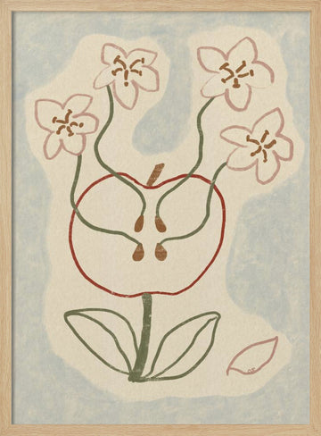 Blooming Apple Blossoms | Poster - Wood Frame Interior