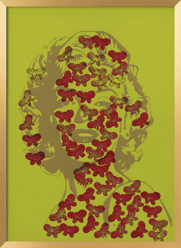 Marilyn Monroe Butterflies | Poster - Gold Frame Interior
