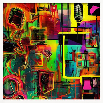 Vibrant Abstract Geometry | Poster - White Frame Interior