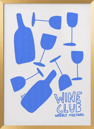 Wine Club | Poster - Gold Frame Interior