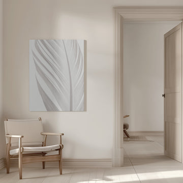 Delicate White Feather | Canvas - Room Interior 1
