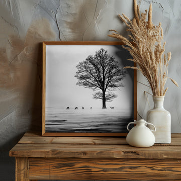 Winter Tree and Deer | Poster - Room Interior 1