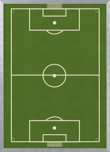 Green Soccer Field | Poster - Silver Frame Interior