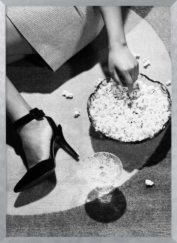 Popcorn and Heels | Poster - Silver Frame Interior