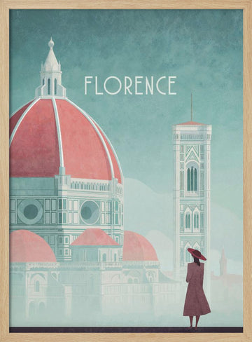Florence - Piazza del Duomo | Poster - Wood Frame Interior