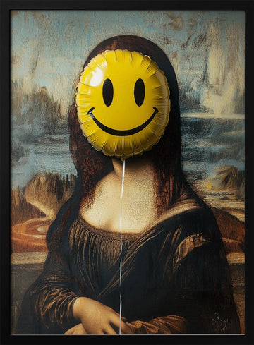 Parody of the Mona Lisa | Poster - Black Metal Frame Interior