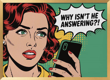 Frustrated Pop Art Call | Poster - Gold Frame Interior