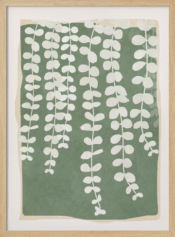 Organic Green Foliage | Poster - Wood Frame Interior