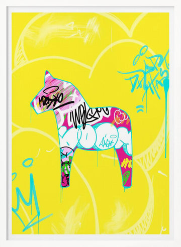 Graffiti Dala Horse | Poster - White Frame Interior
